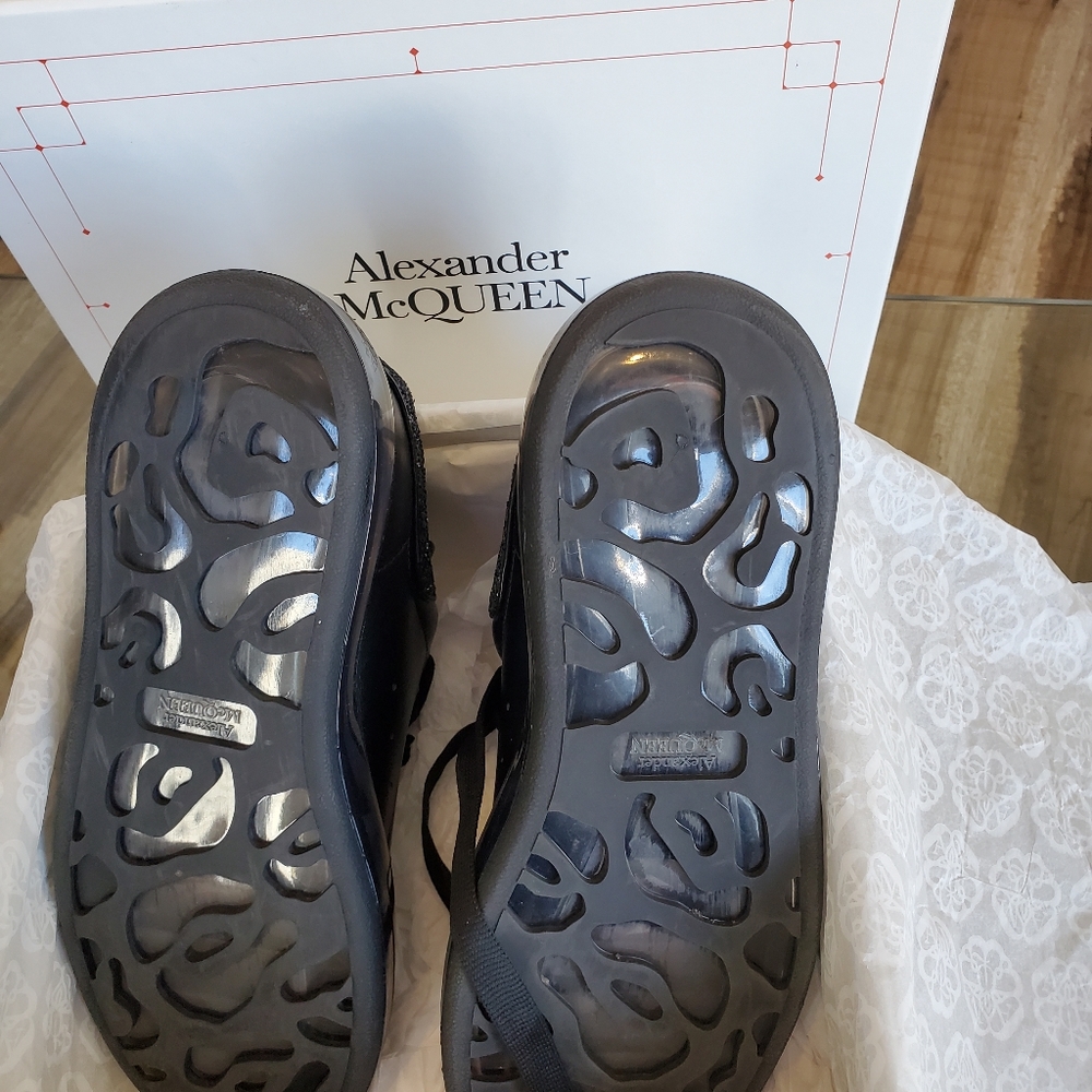 Alexander McQueen Black Fashion Sneakers Size 38 - Picture 6 of 13